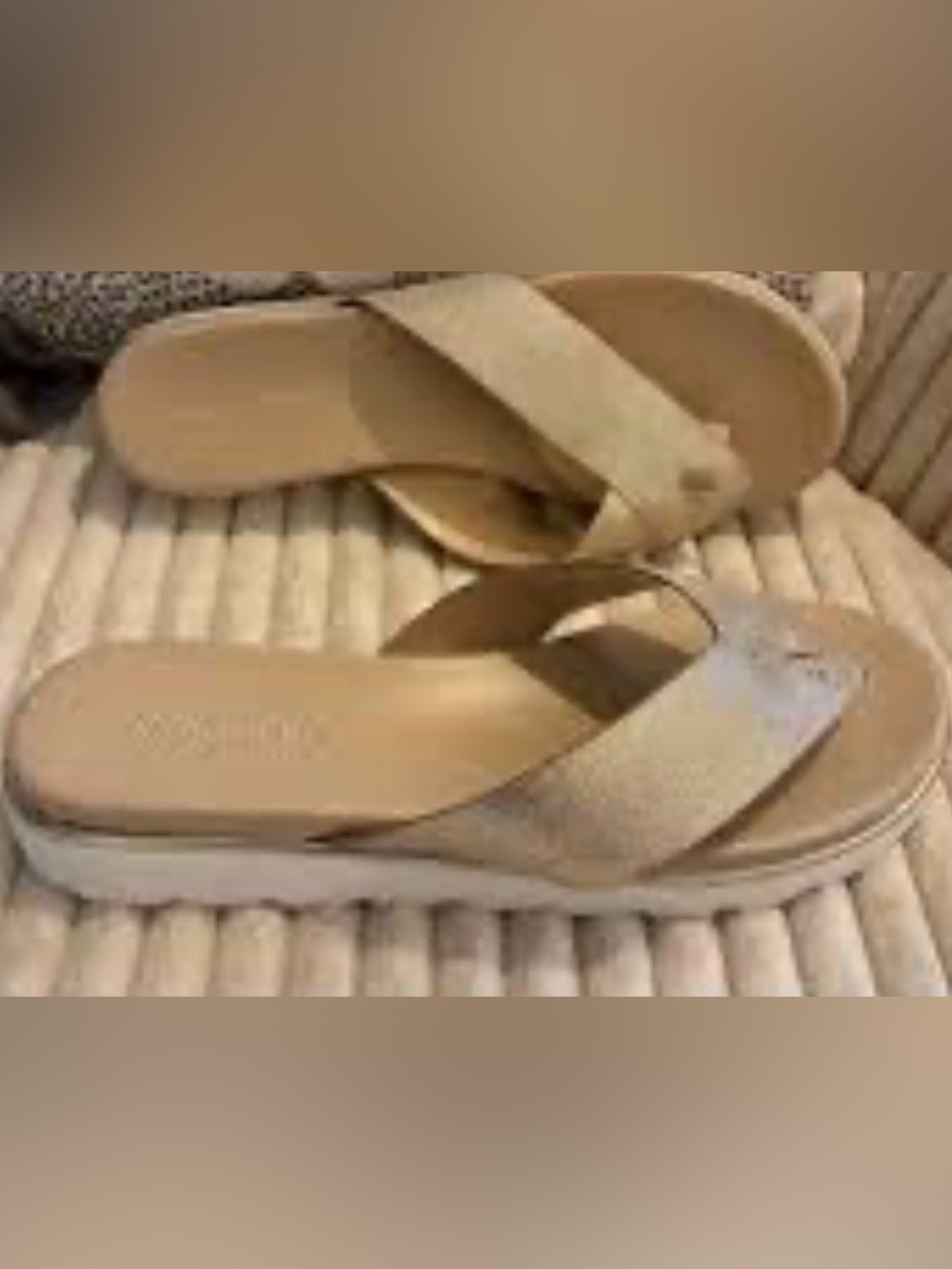 Donald J. Pliner Beige Crisscross Sandals